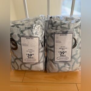 Quinn Geo 84" Blackout Panel - Blue Geometric Pattern (Pair)